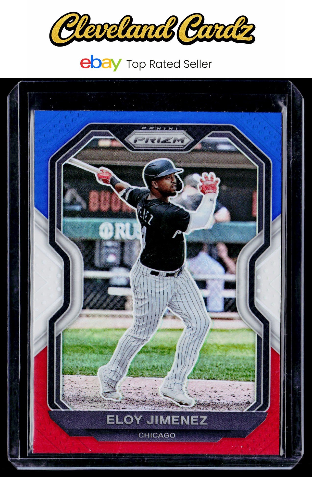 2021 Panini Prizm #63 Eloy Jimenez Red/White/Blue Prizm
