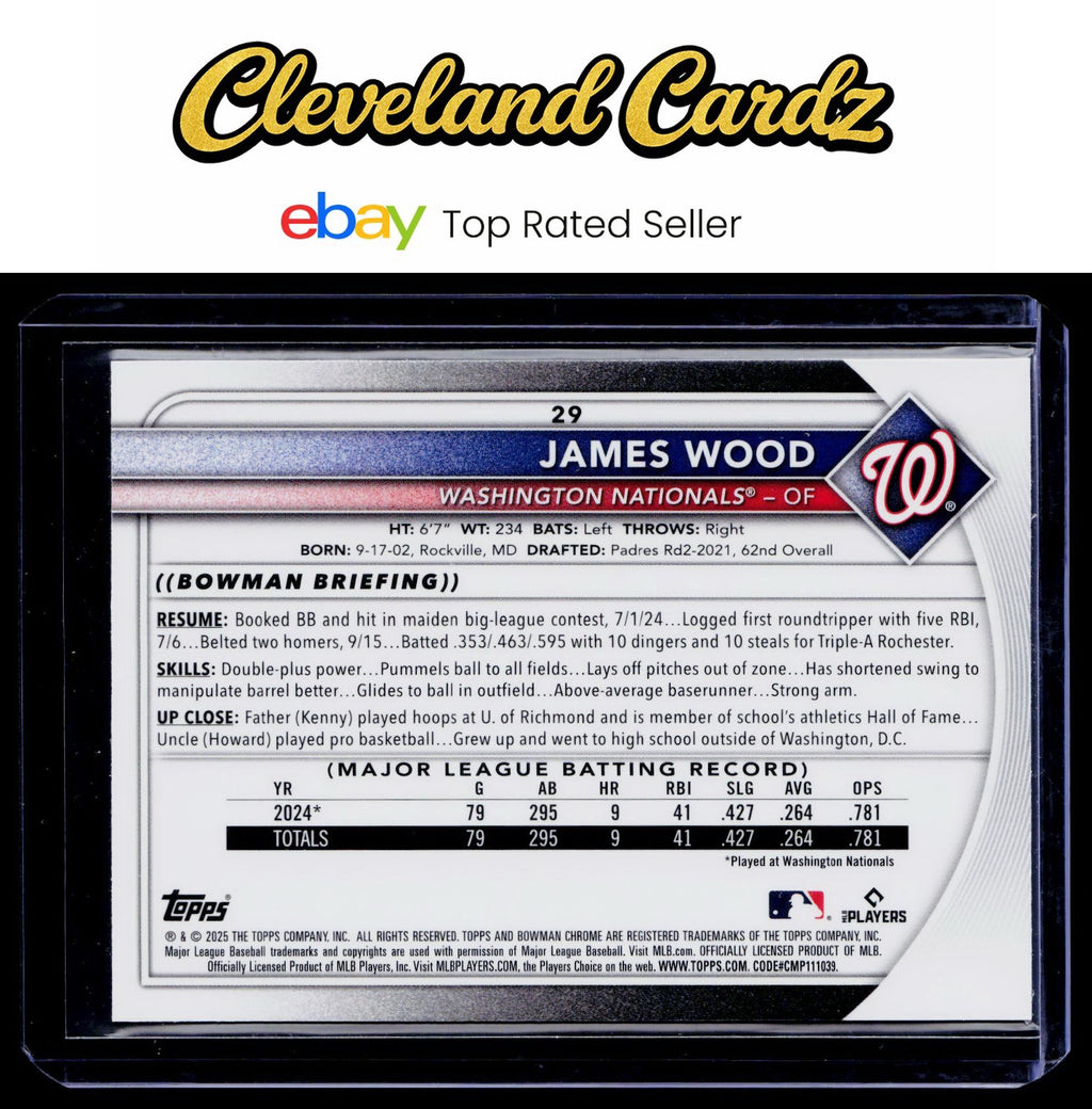 2025 Bowman Chrome #29 James Wood Mojo Refractors