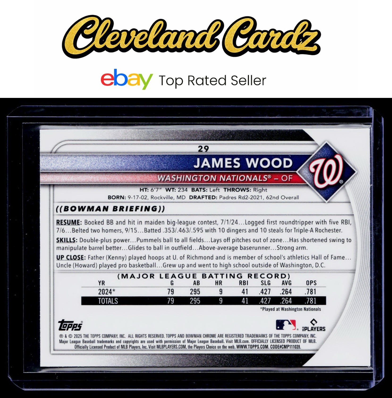 2025 Bowman Chrome #29 James Wood Mojo Refractors