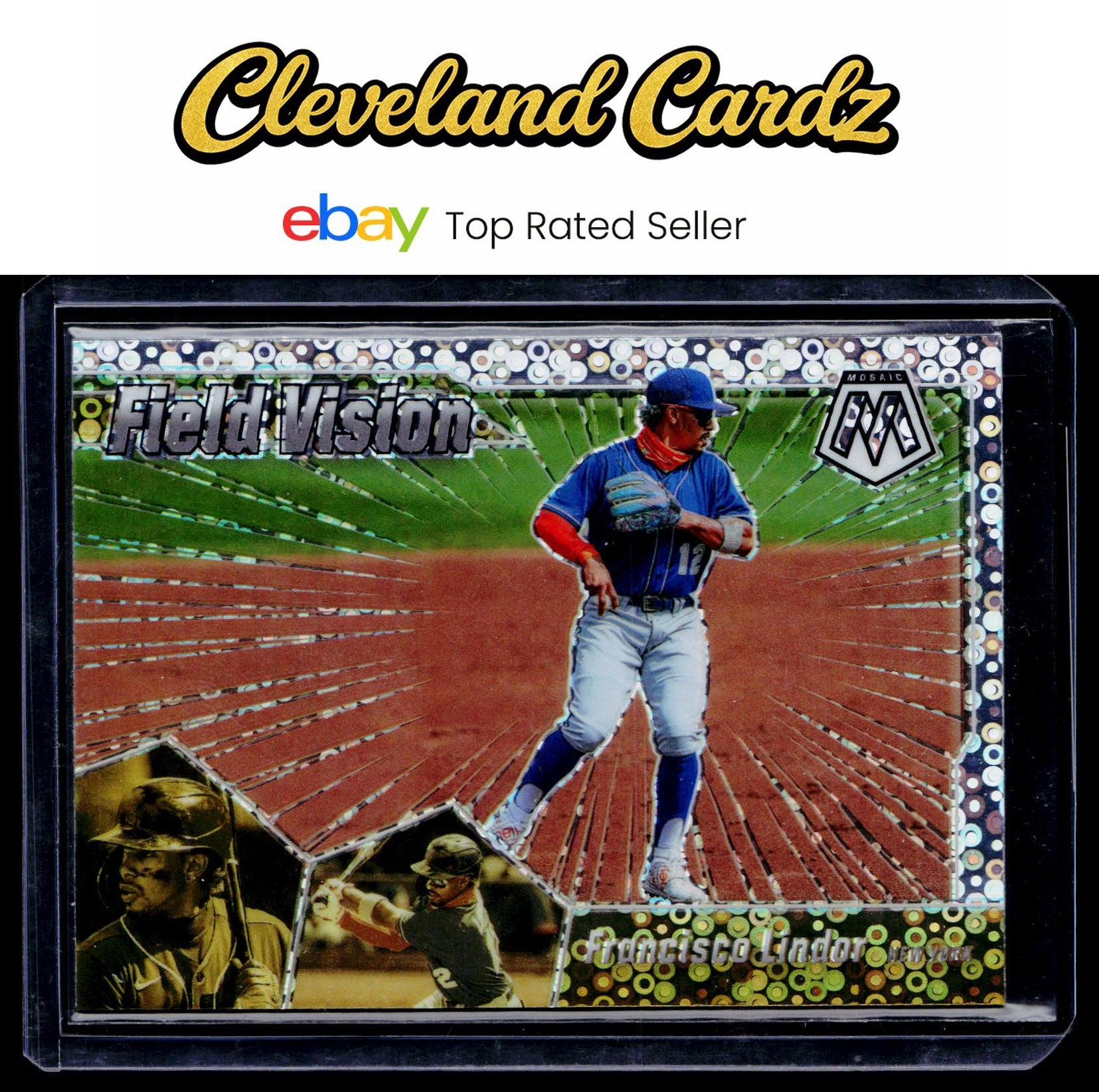 2021 Panini Mosaic #FV12 Francisco Lindor Field Vision Quick Pitch