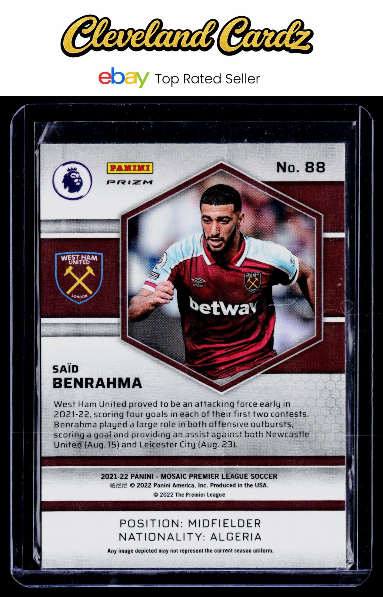2021-22 Panini Mosaic Premier League #65 Gabriel Martinelli Mosaic Reactive Gold