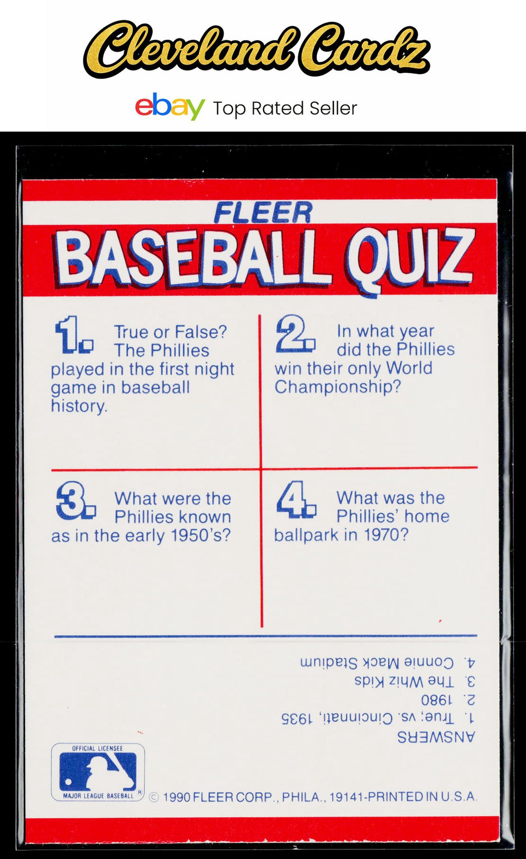 1990 Fleer #NNO Philadelphia Phillies Action Series Team Stickers