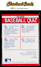 1990 Fleer #NNO Texas Rangers Action Series Team Stickers