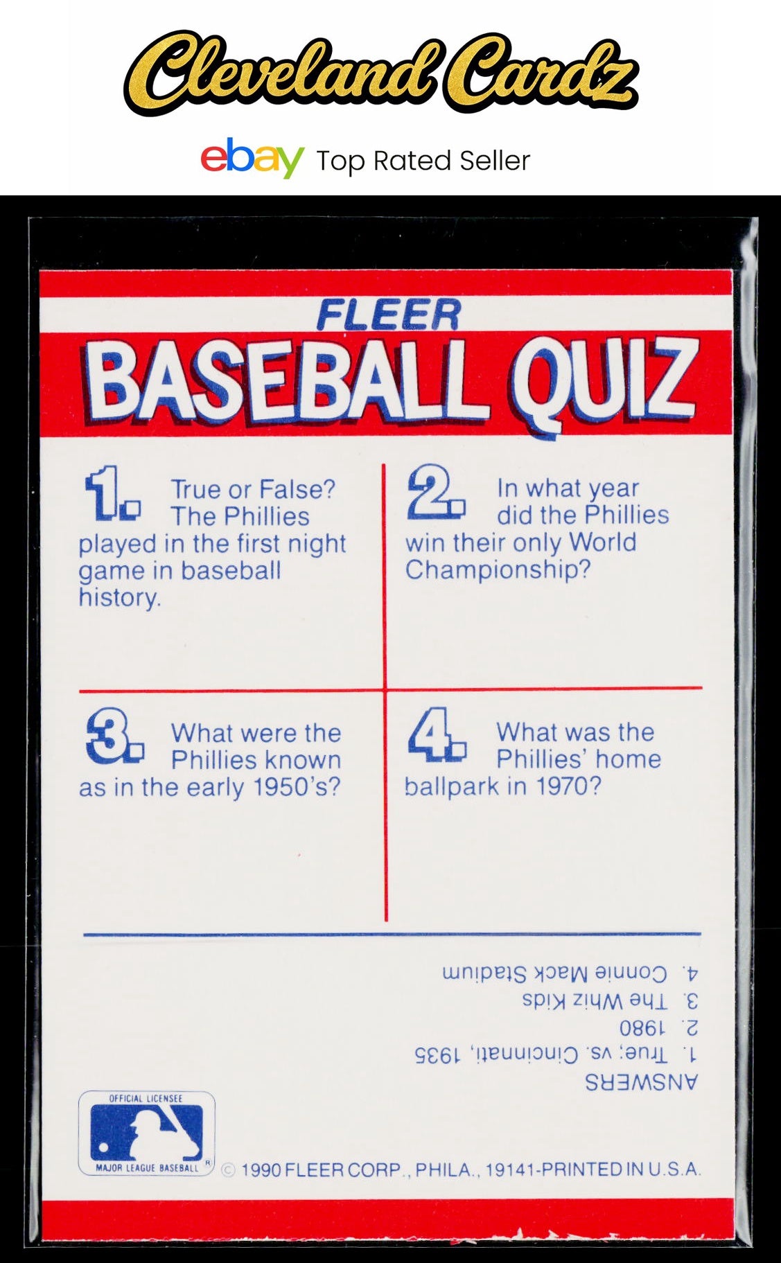 1990 Fleer #NNO Philadelphia Phillies Action Series Team Stickers