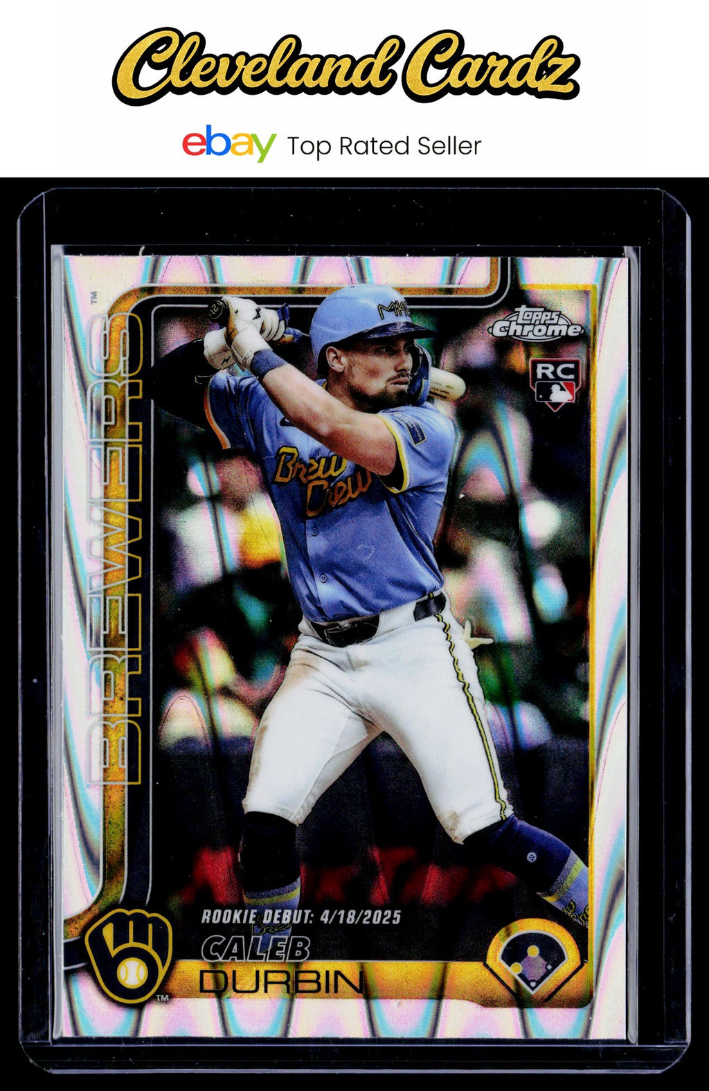 2025 Topps Chrome Update #USC112 Caleb Durbin RayWave Refractor