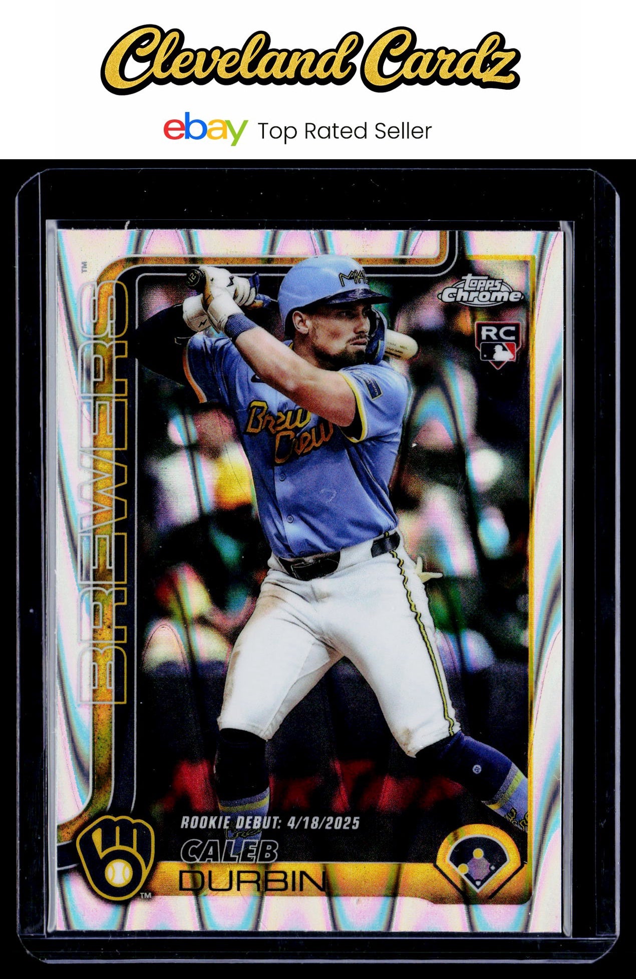 2025 Topps Chrome Update #USC112 Caleb Durbin RayWave Refractor