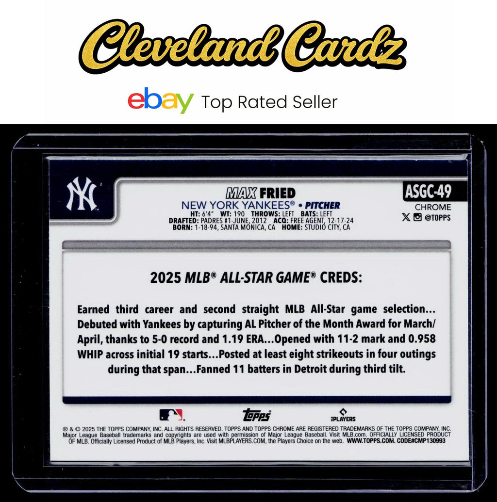 2025 Topps Update #ASG-26 Max Fried 2025 All-Star Game
