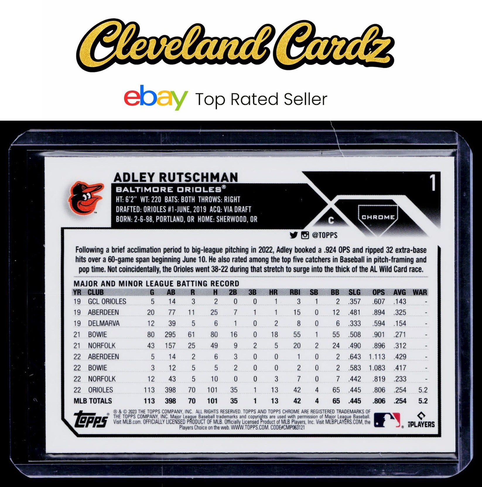 2023 Topps Chrome #1 Adley Rutschman Pink Refractors