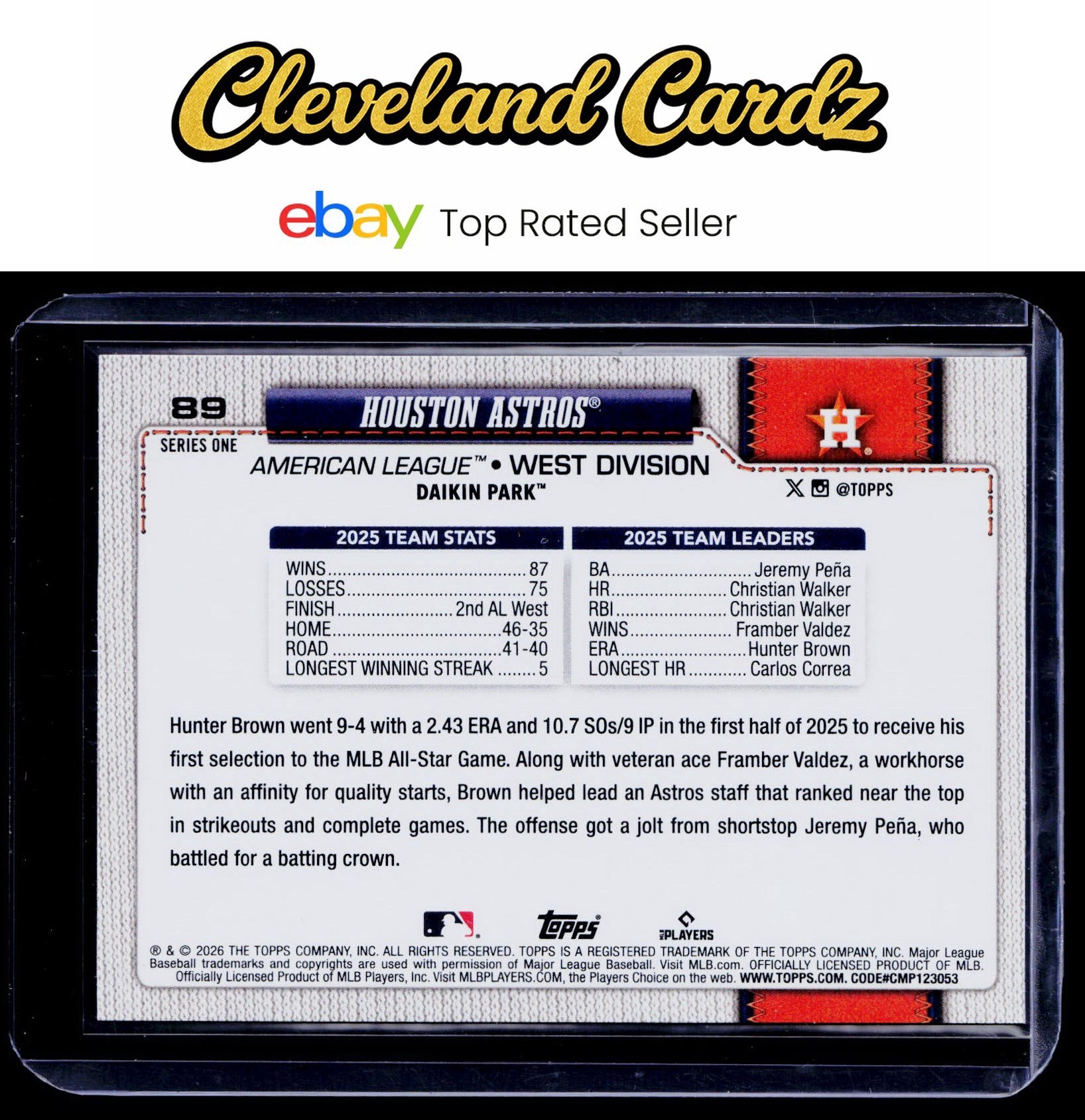 2026 Topps #89 Houston Astros Spring Training