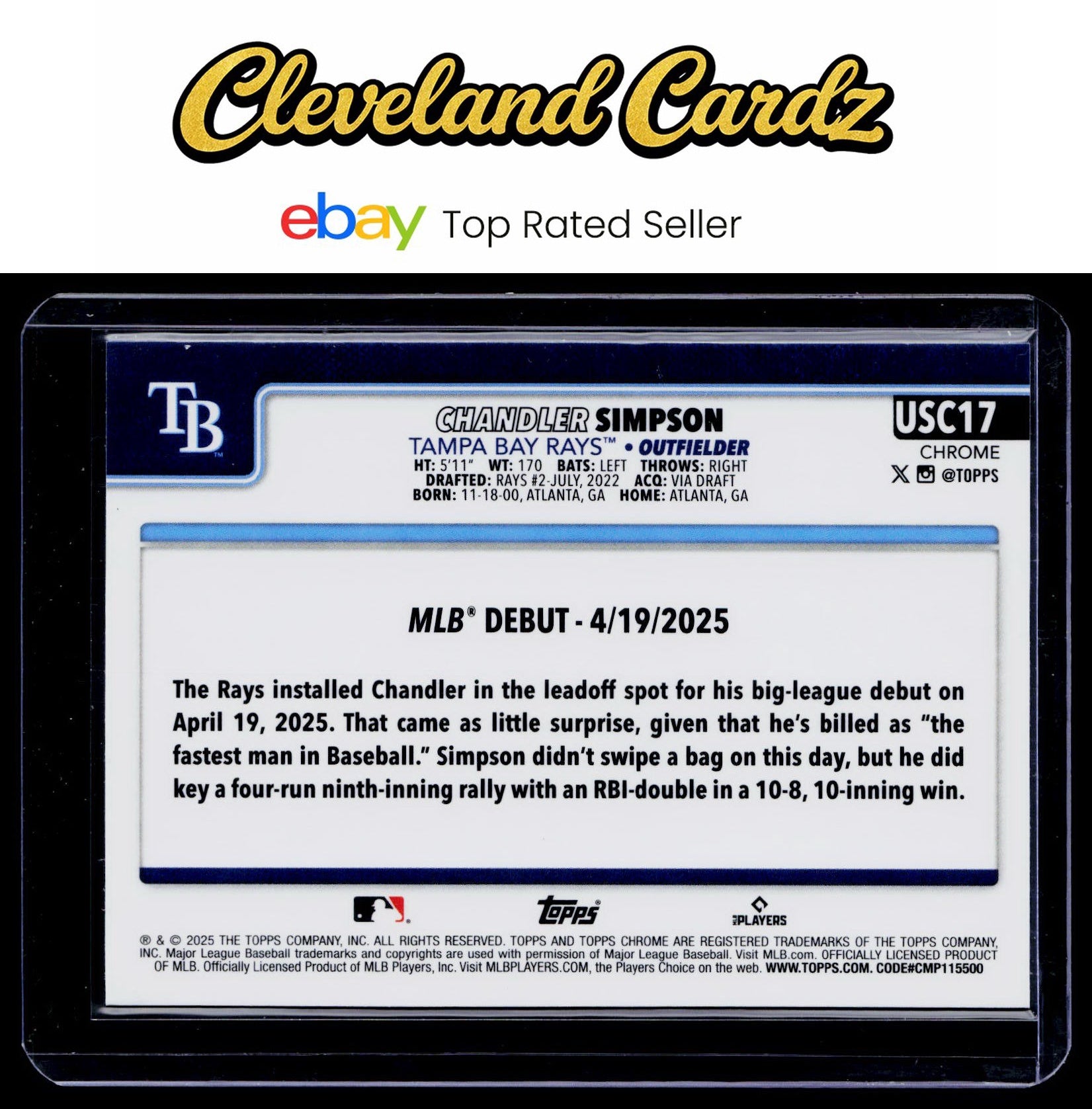 2025 Topps Chrome Update #USC17 Chandler Simpson X-Fractors
