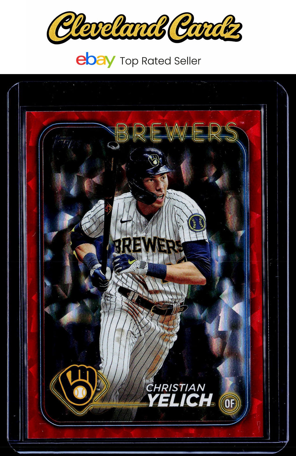 2024 Topps #145 Christian Yelich Red Crackle Foil #/199