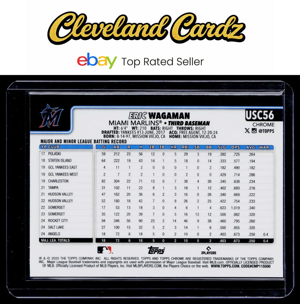 2025 Topps Chrome Update #USC56 Eric Wagaman X-Fractors