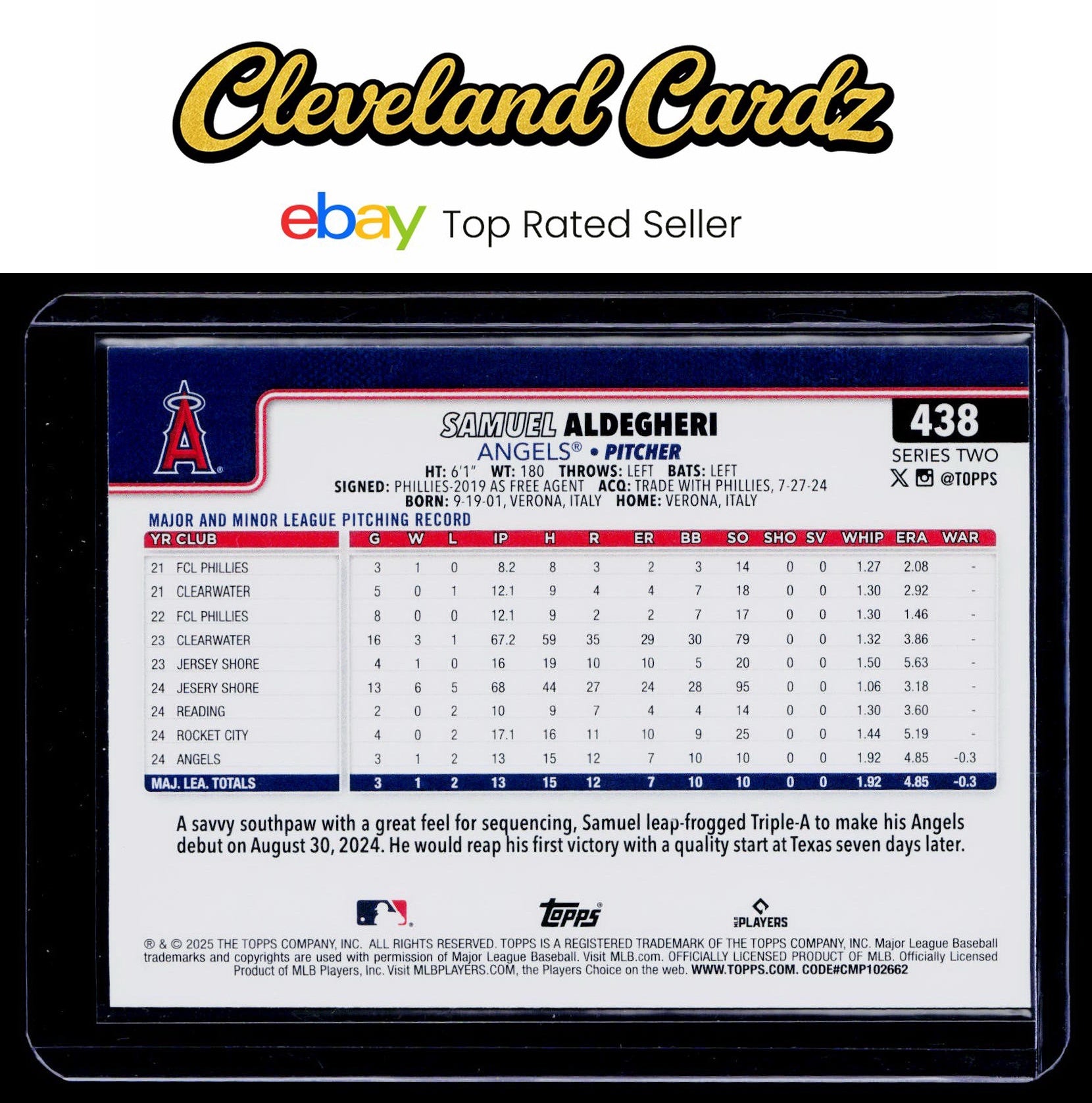 2025 Topps #438 Samuel Aldegheri Rainbow Foil