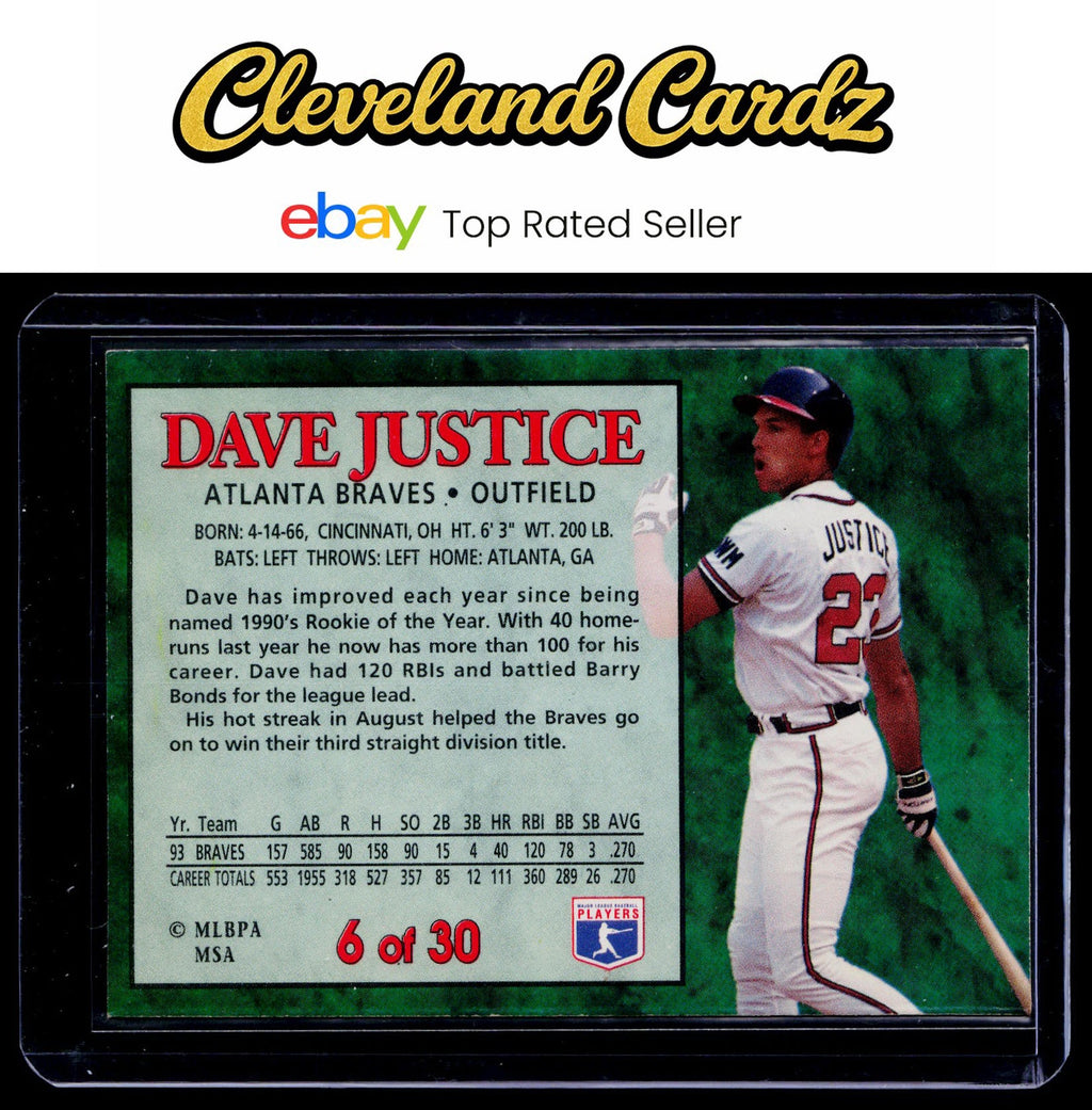 1994 Post Cereal #6 Dave Justice