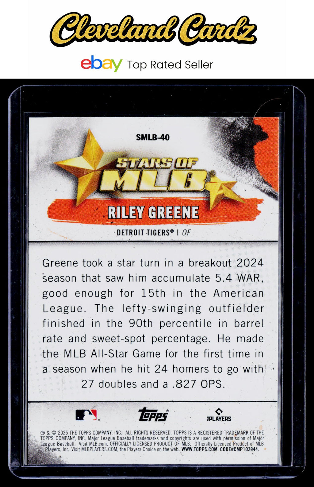 2025 Topps #SMLB-40 Riley Greene Stars of MLB
