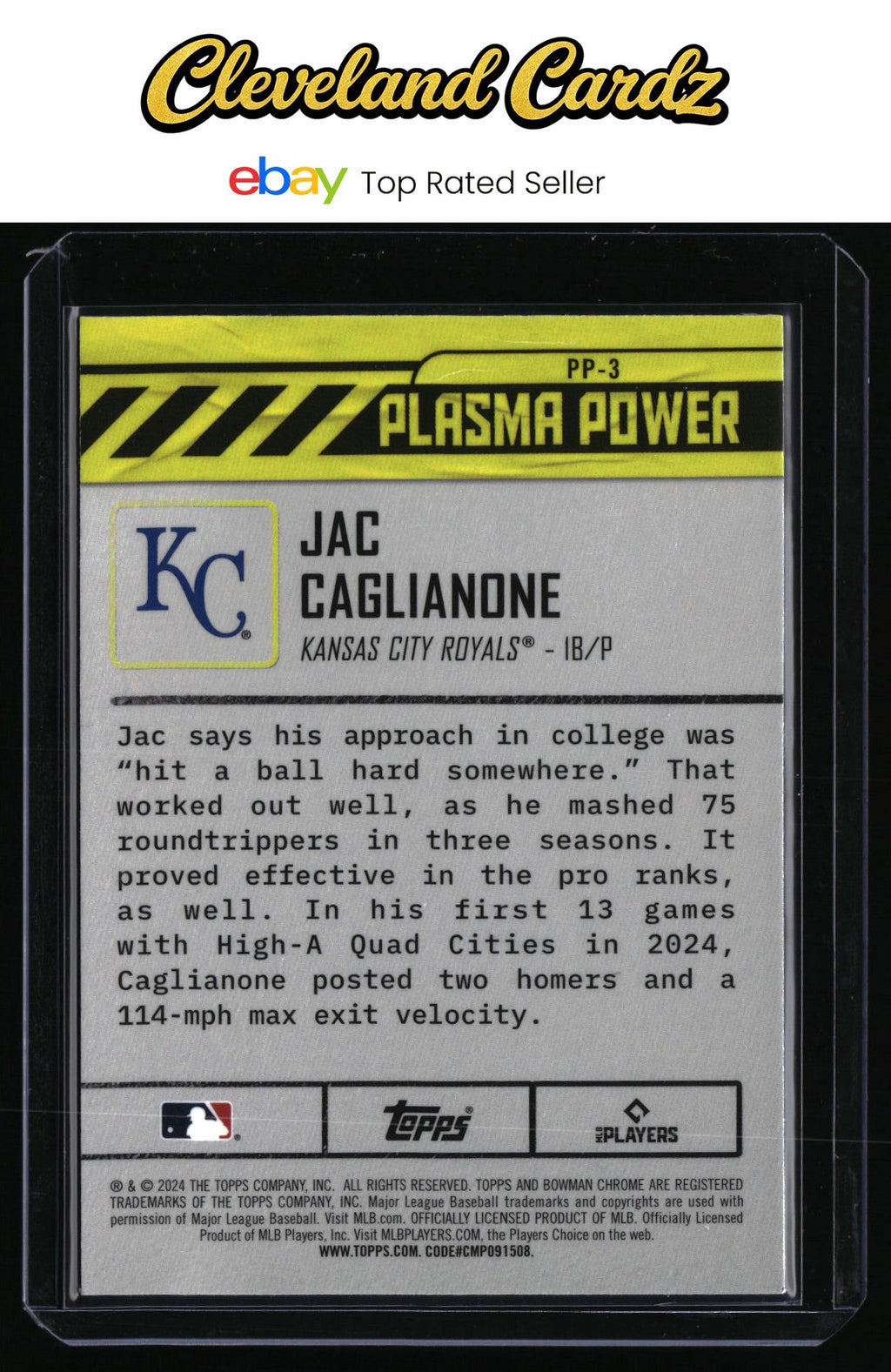 2024 Bowman Draft #PP-3 Jac Caglianone Plasma Power