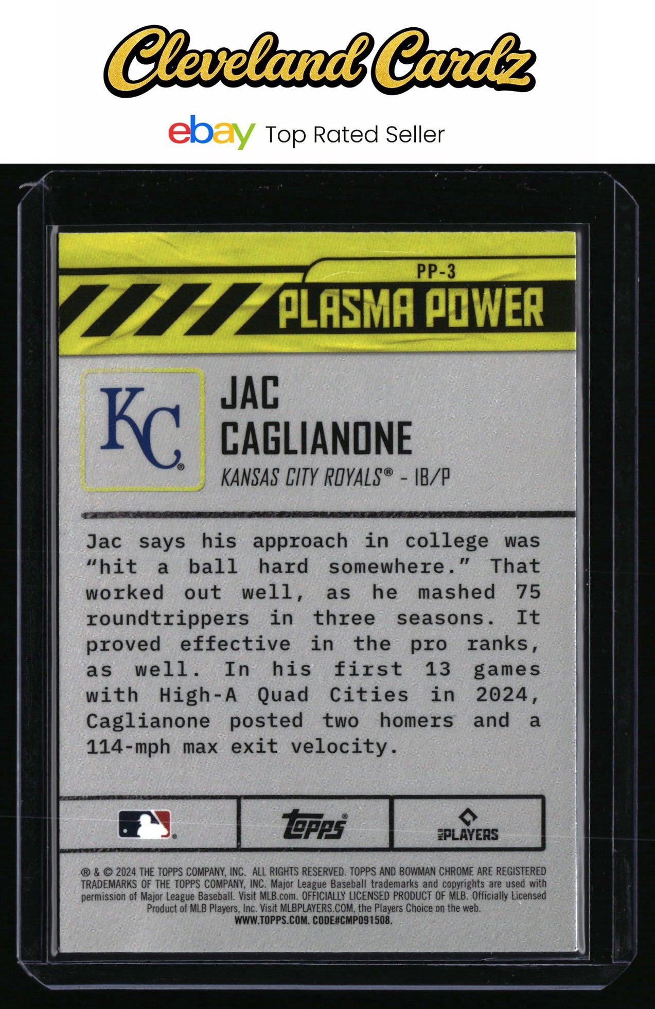 2024 Bowman Draft #PP-3 Jac Caglianone Plasma Power