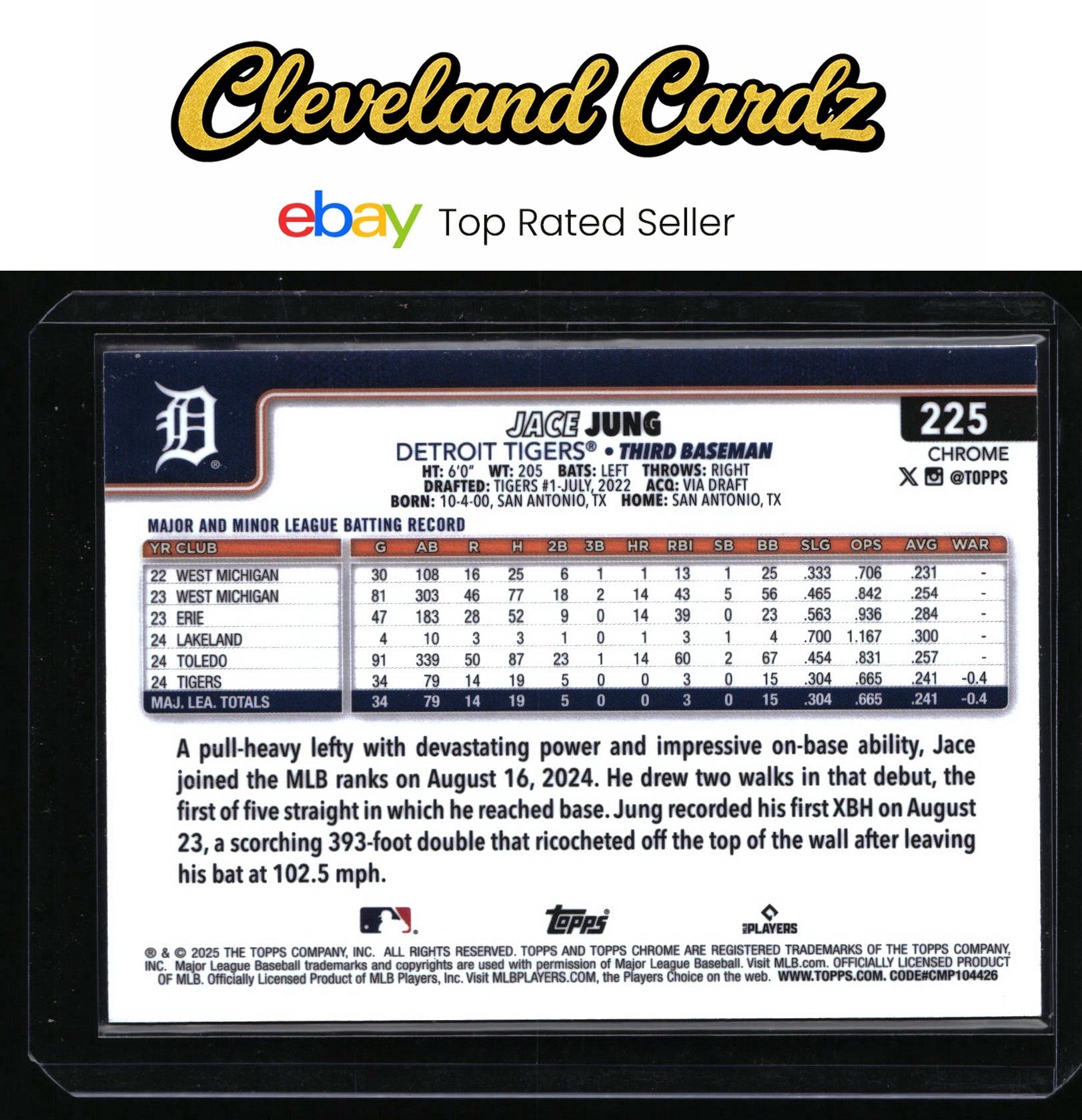 2025 Topps Chrome #225 Jace Jung