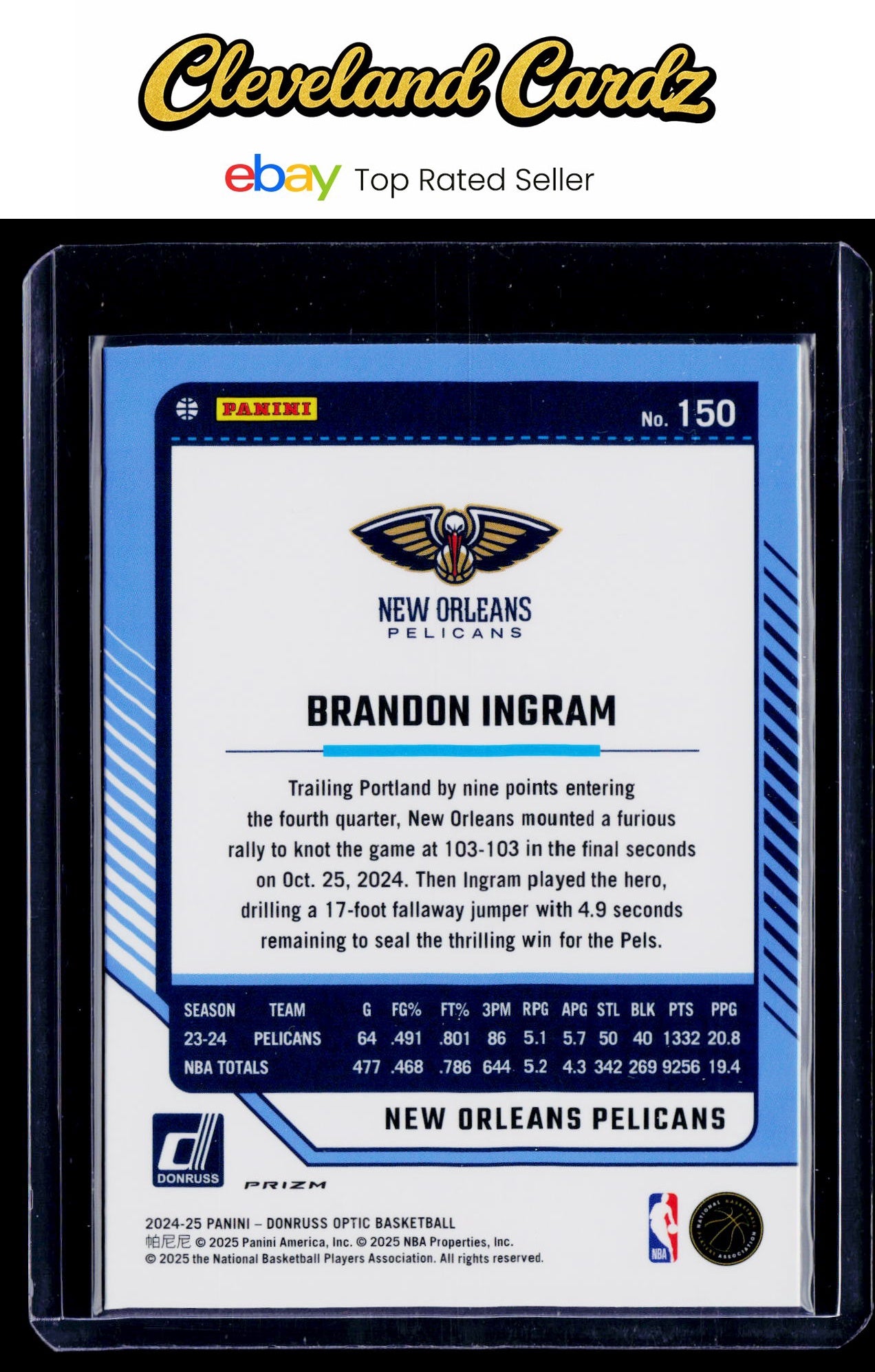 2024-25 Donruss Optic #150 Brandon Ingram Blue Velocity