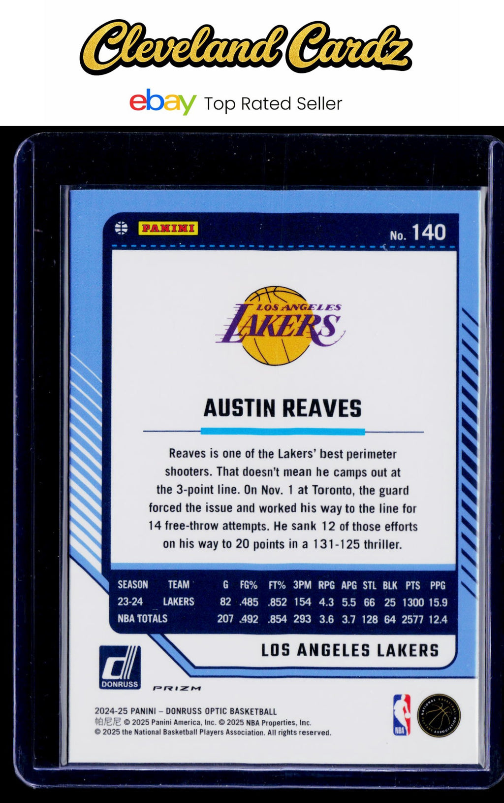 2024-25 Donruss Optic #140 Austin Reaves Blue Velocity