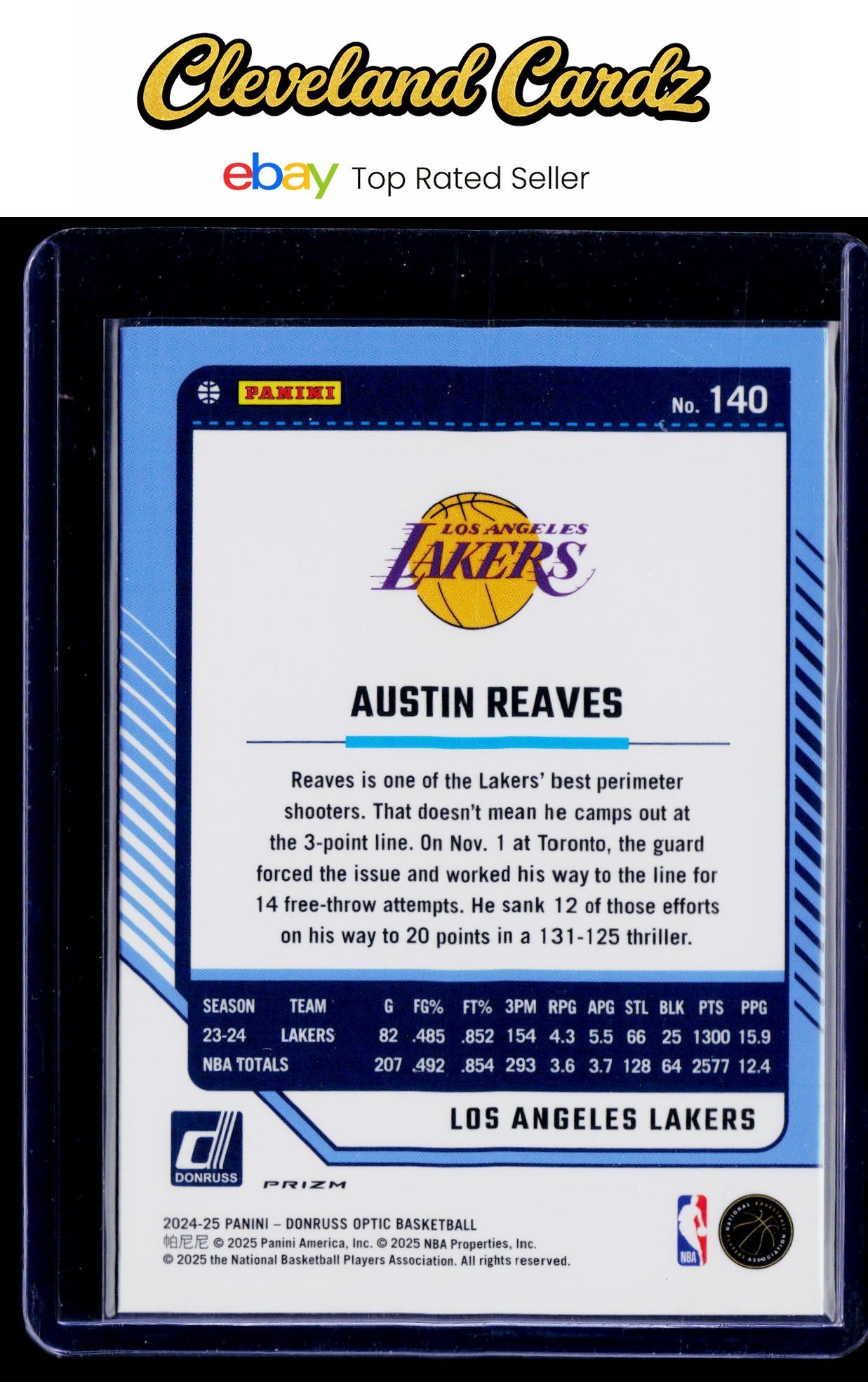 2024-25 Donruss Optic #140 Austin Reaves Blue Velocity