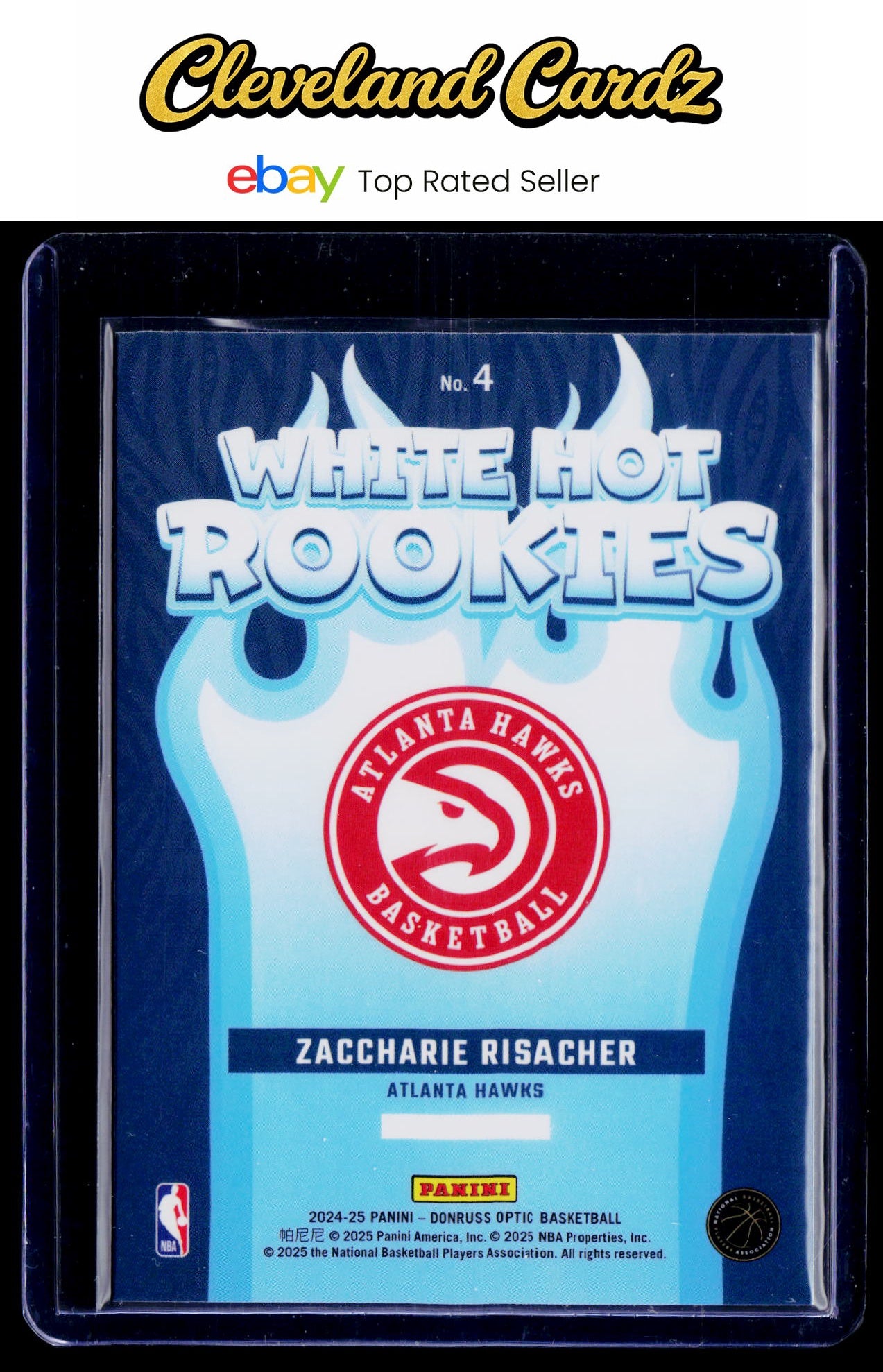 2024-25 Donruss Optic #4 Zaccharie Risacher White Hot Rookies
