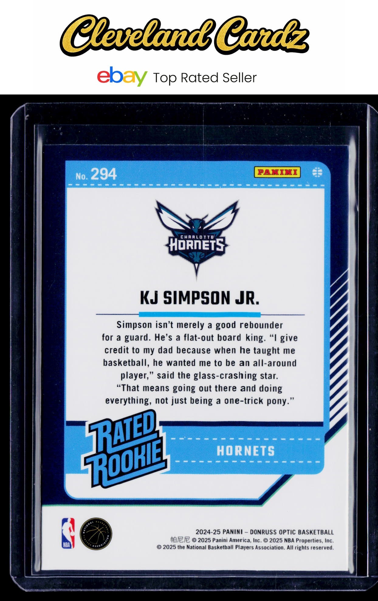 2024-25 Donruss Optic #294 KJ Simpson Jr.