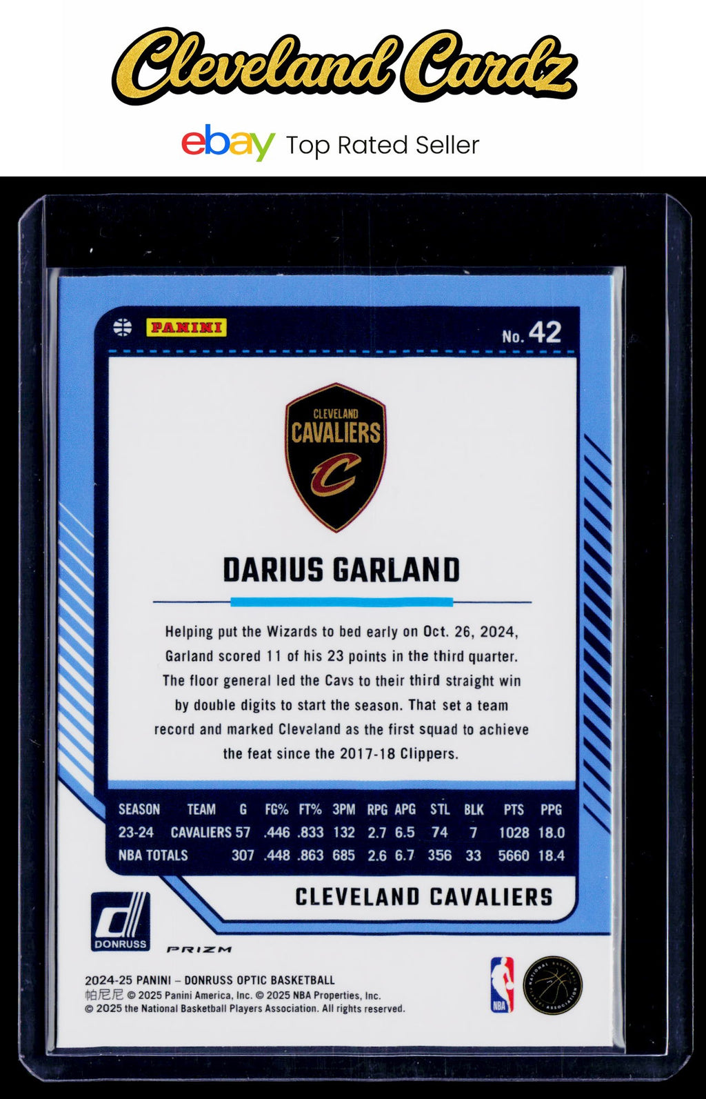 2024-25 Donruss Optic #42 Darius Garland Blue Velocity