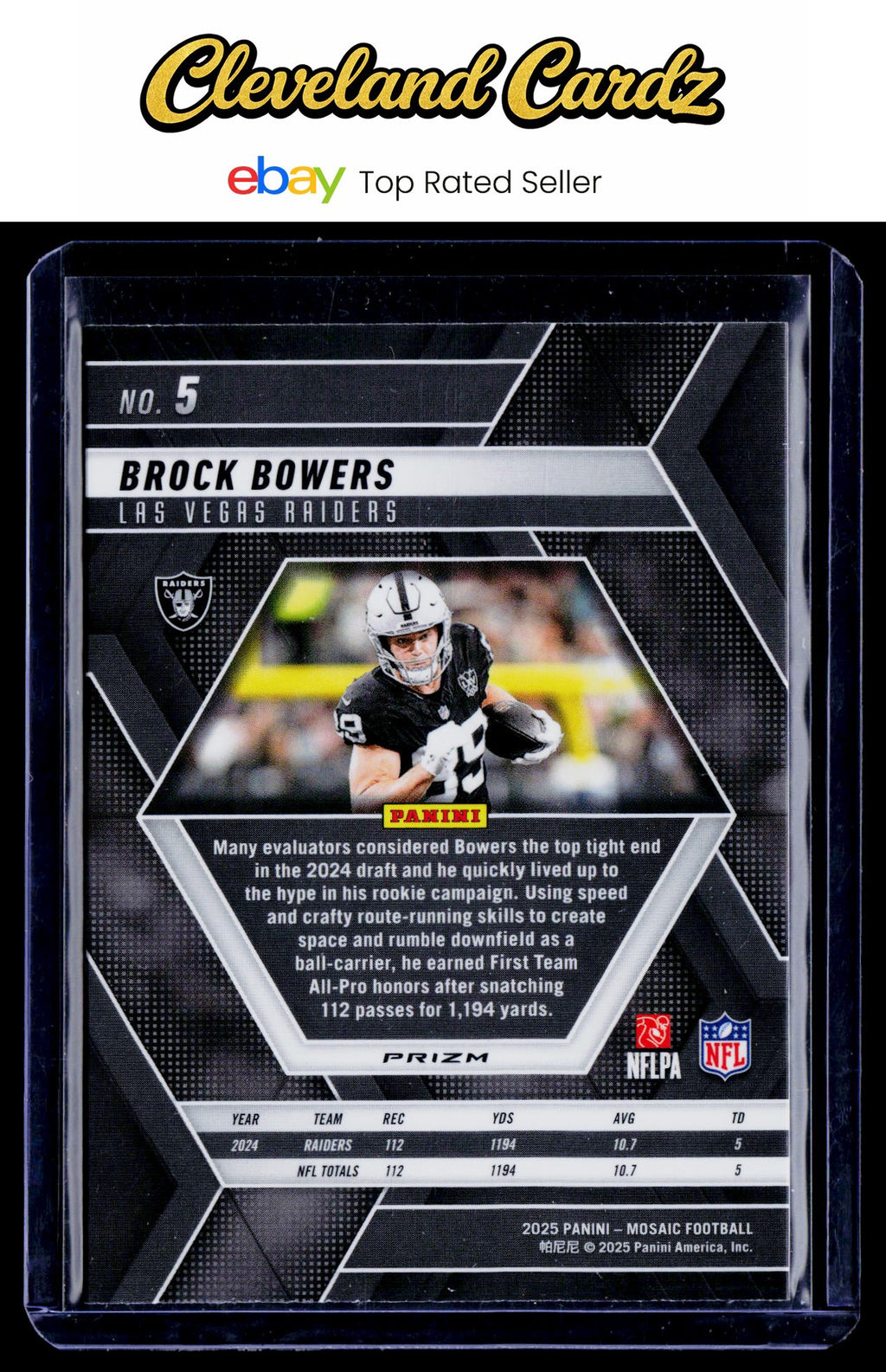 2025 Panini Mosaic #5 Brock Bowers Silver