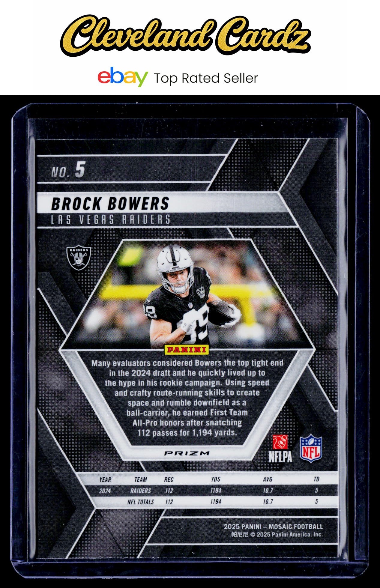 2025 Panini Mosaic #5 Brock Bowers Silver