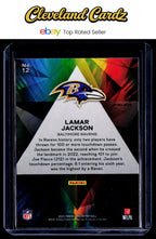 2023 Panini Prizm #12 Lamar Jackson Prizmatic Green Prizms