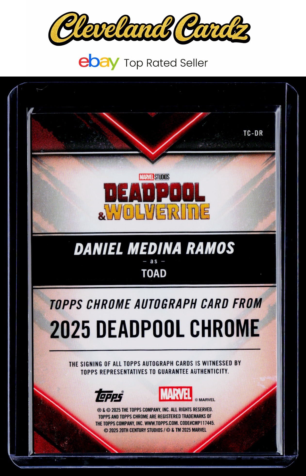 2025 Topps Chrome Marvel #TC-DR Daniel Medina Ramos Auto Black Refractor #/10