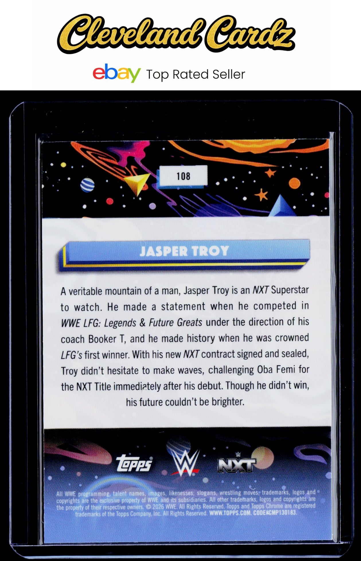 2026 Topps Chrome Cosmic #108 Jasper Troy Magenta Cosmos Refractor #/299