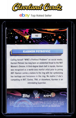 2026 Topps Chrome Cosmic #152 Karmen Petrovic Blue Moon Refractor #1/99 Bookend