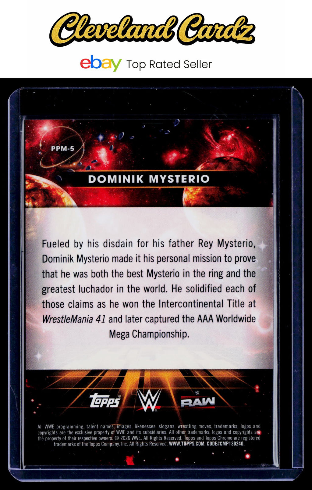 2026 Topps Chrome Cosmic #PPM-5 Dominik Mysterio Planetary Pursuit Mercury
