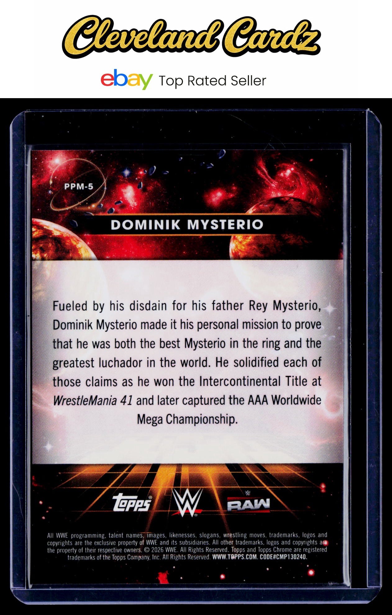 2026 Topps Chrome Cosmic #PPM-5 Dominik Mysterio Planetary Pursuit Mercury