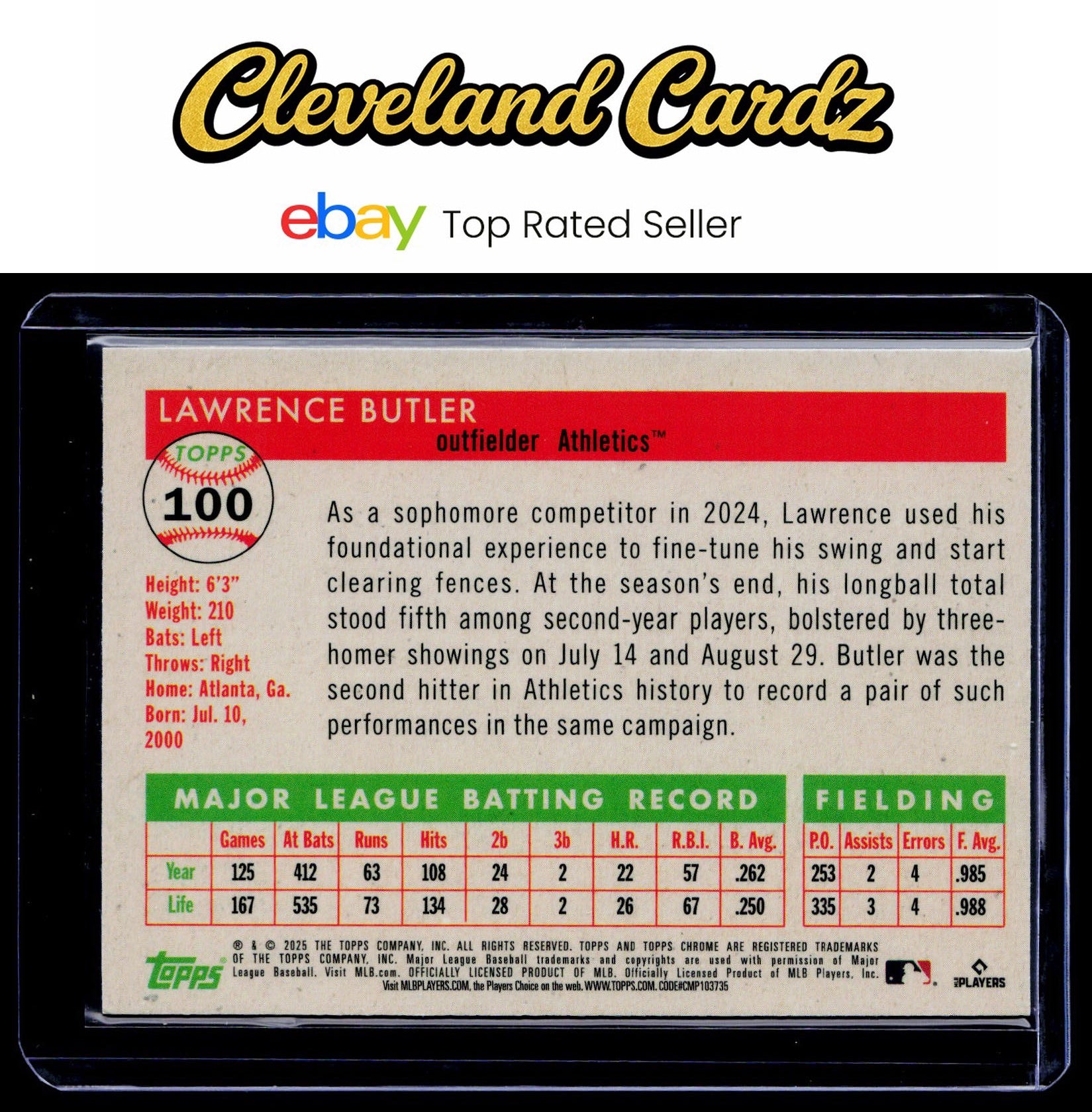 2025 Topps Chrome Platinum #100 Lawrence Butler
