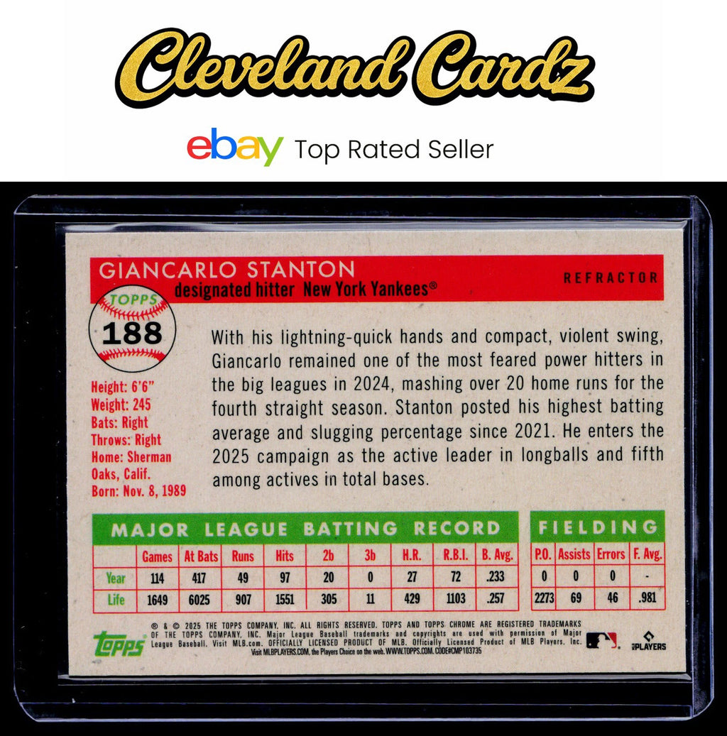 2025 Topps Chrome Platinum #188 Giancarlo Stanton Refractors