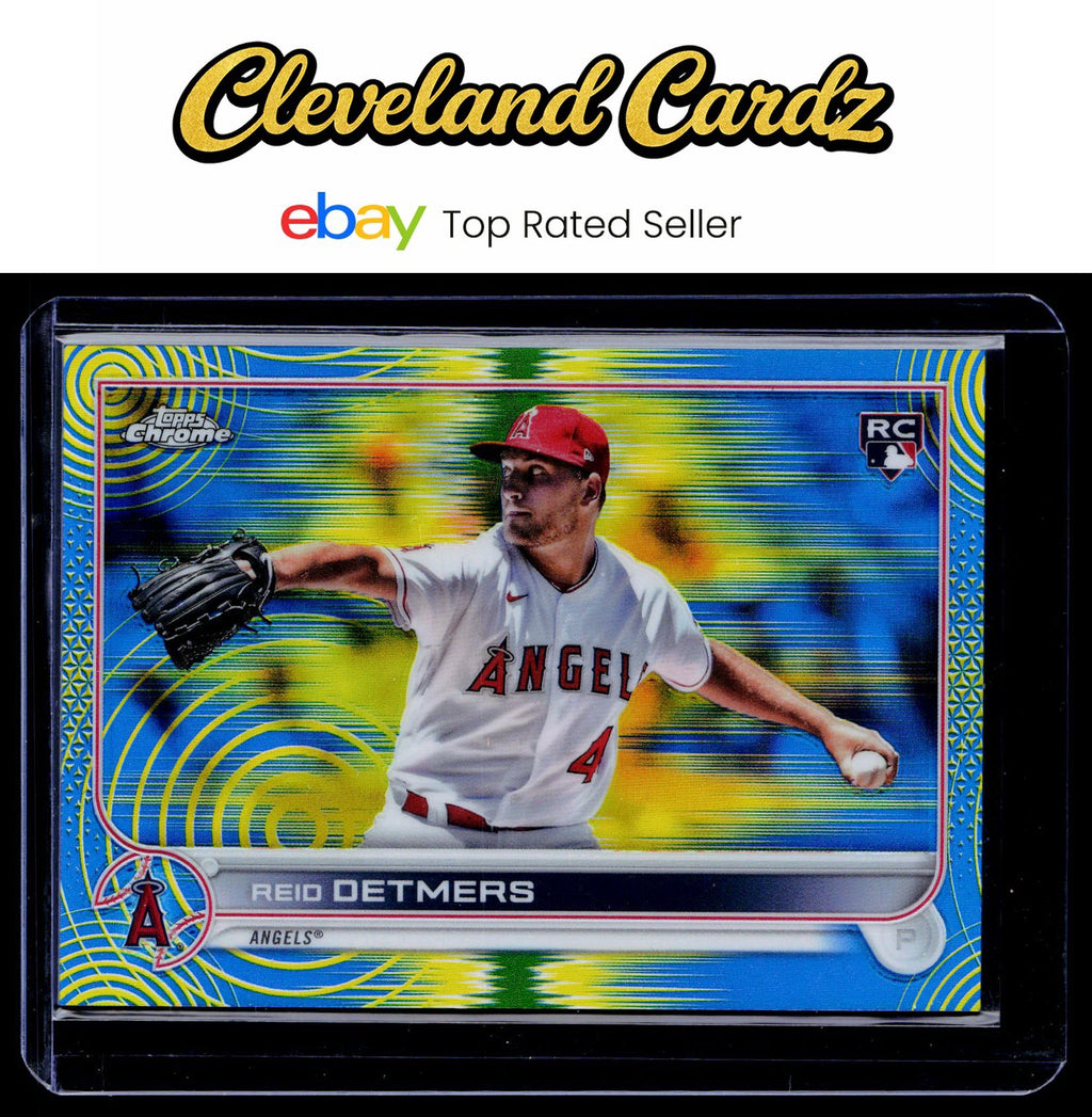 2022 Topps Chrome Sonic #79 Reid Detmers Blue/Yellow Sonic Pulse Refractor #/75