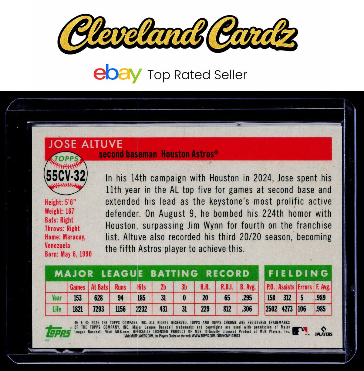 2025 Topps Chrome Platinum #55CV-32 Jose Altuve 1955 Topps City Variations