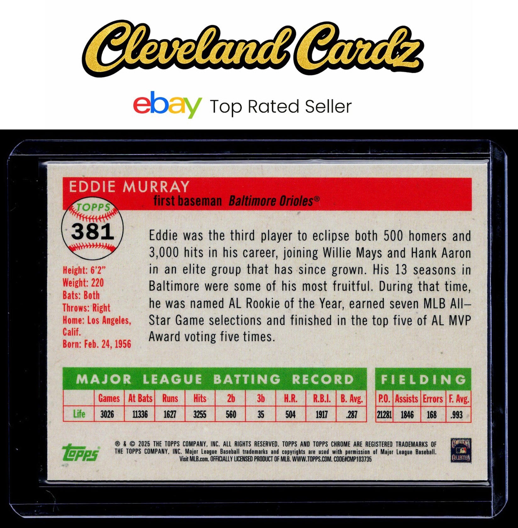 2025 Topps Chrome Platinum #381 Eddie Murray