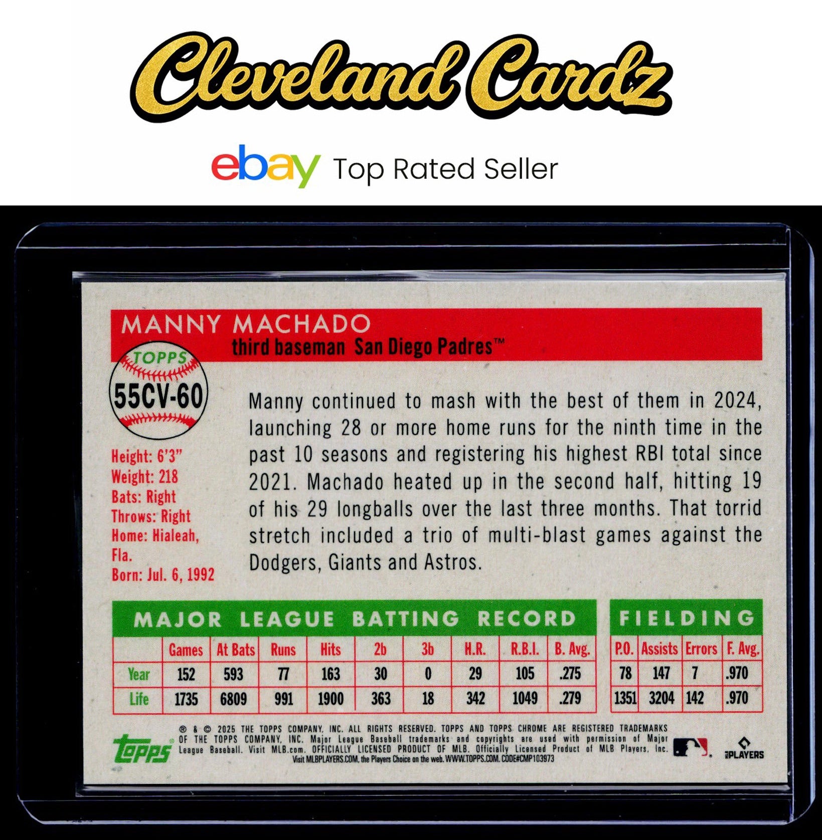 2025 Topps Chrome Platinum #55CV-60 Manny Machado 1955 Topps City Variations