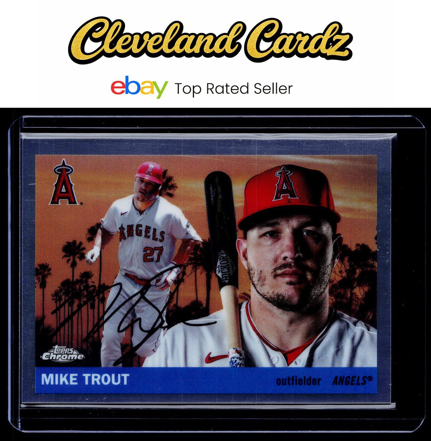 2025 Topps Chrome Platinum #55CV-1 Mike Trout 1955 Topps City Variations
