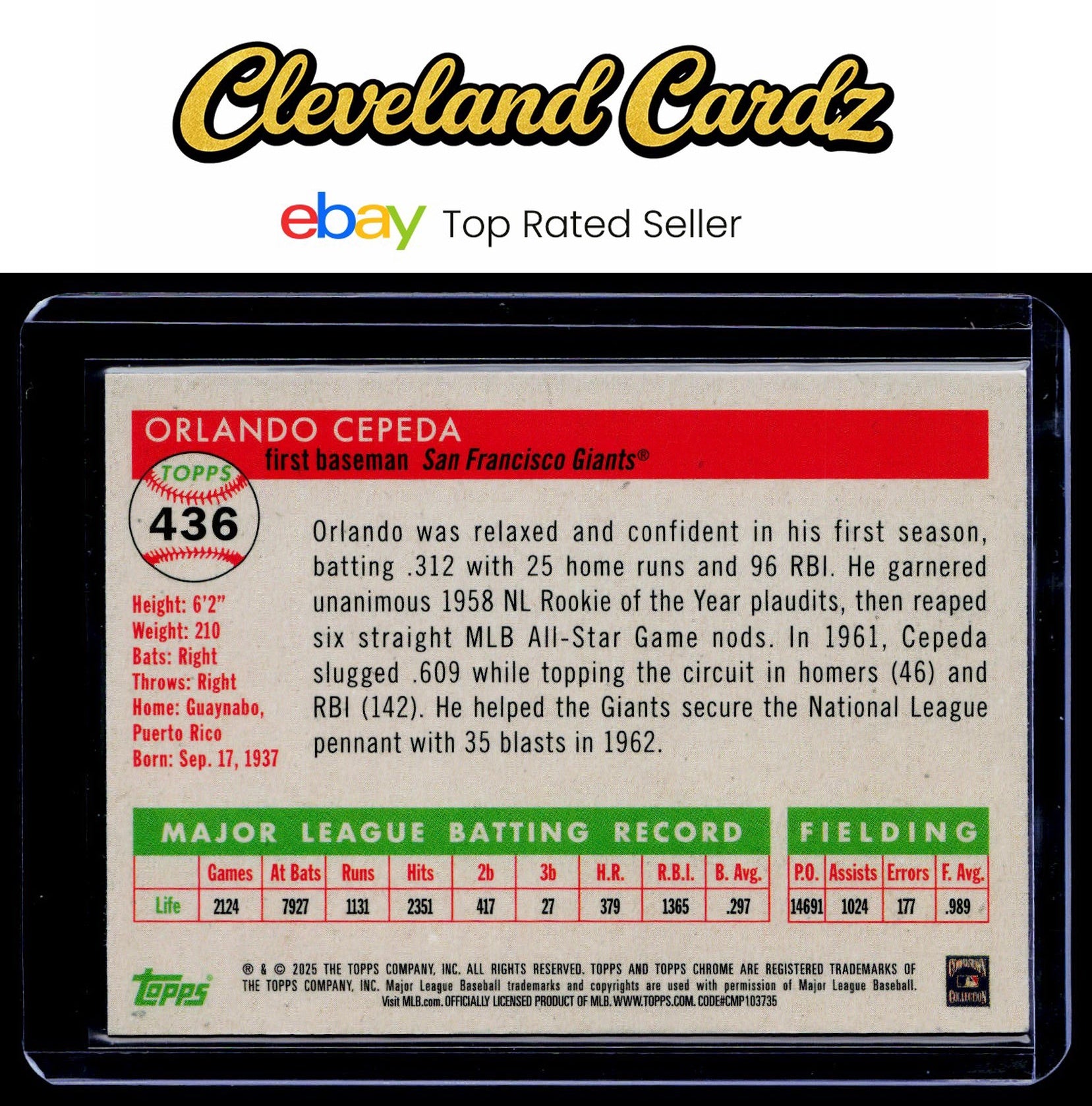 2025 Topps Chrome Platinum #436 Orlando Cepeda