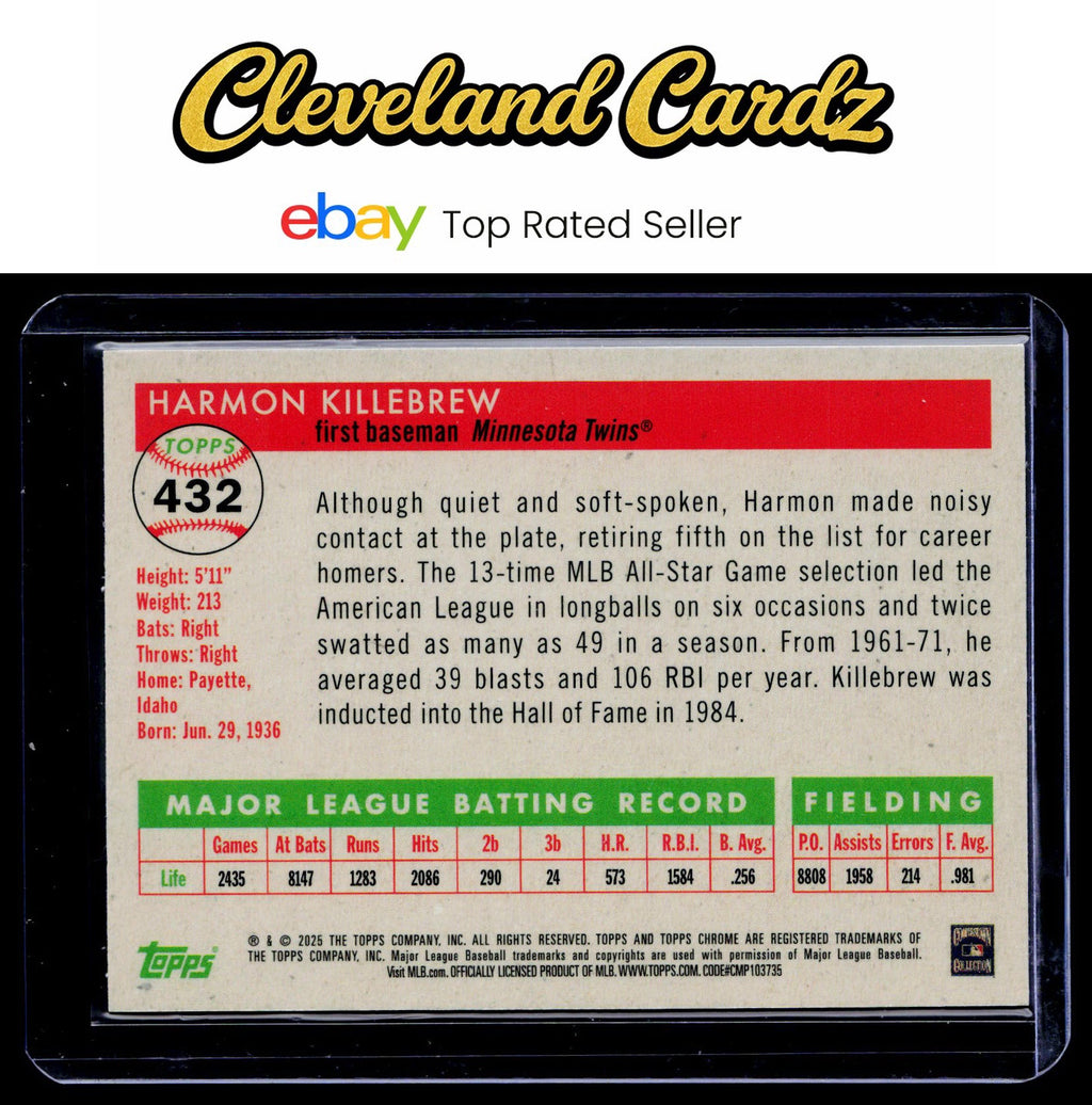 2025 Topps Chr. Plat. #432 Harmon Killebrew Cream/Fuchsia Shim Ref 1/100 BOOKEND