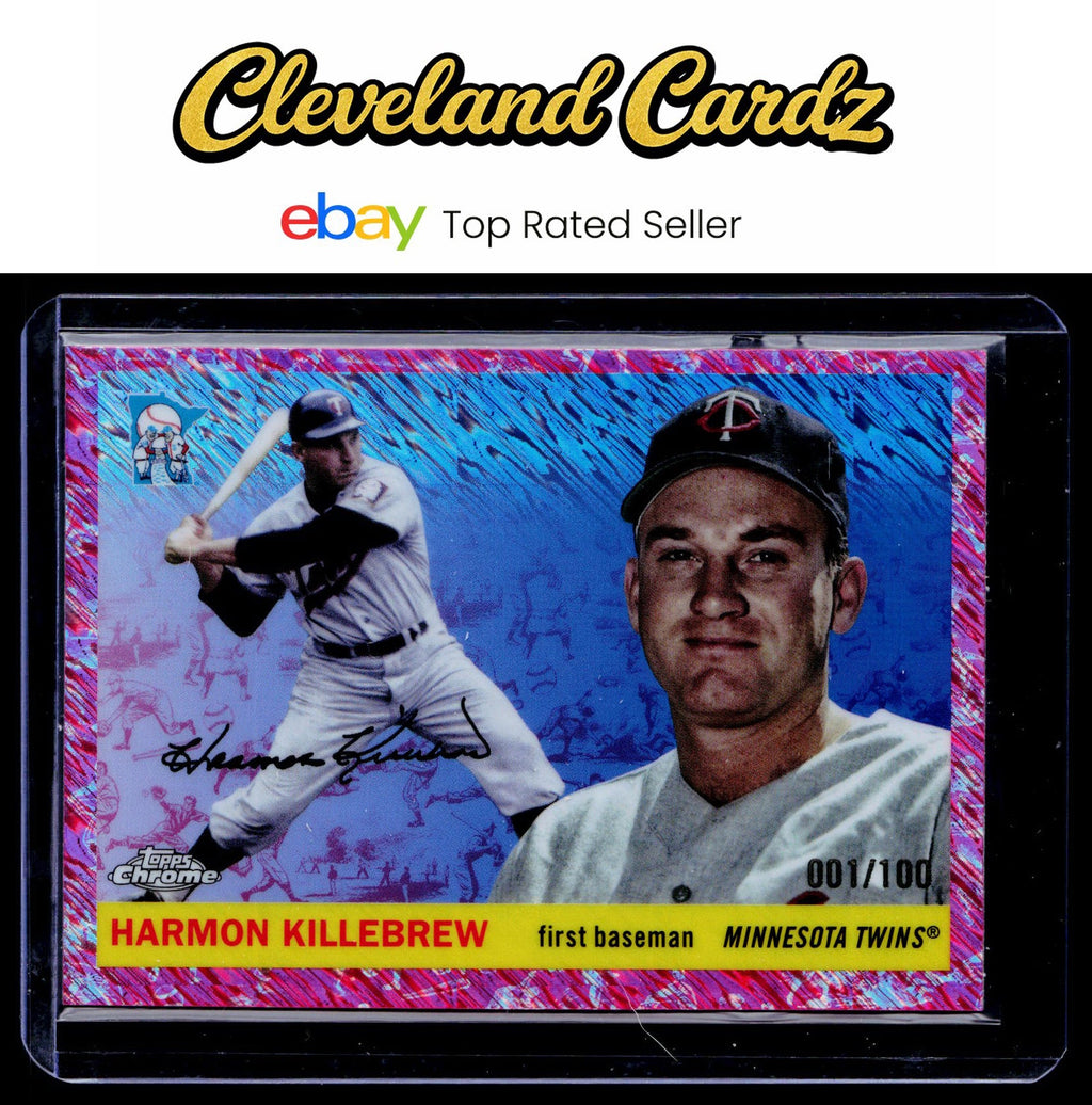 2025 Topps Chr. Plat. #432 Harmon Killebrew Cream/Fuchsia Shim Ref 1/100 BOOKEND