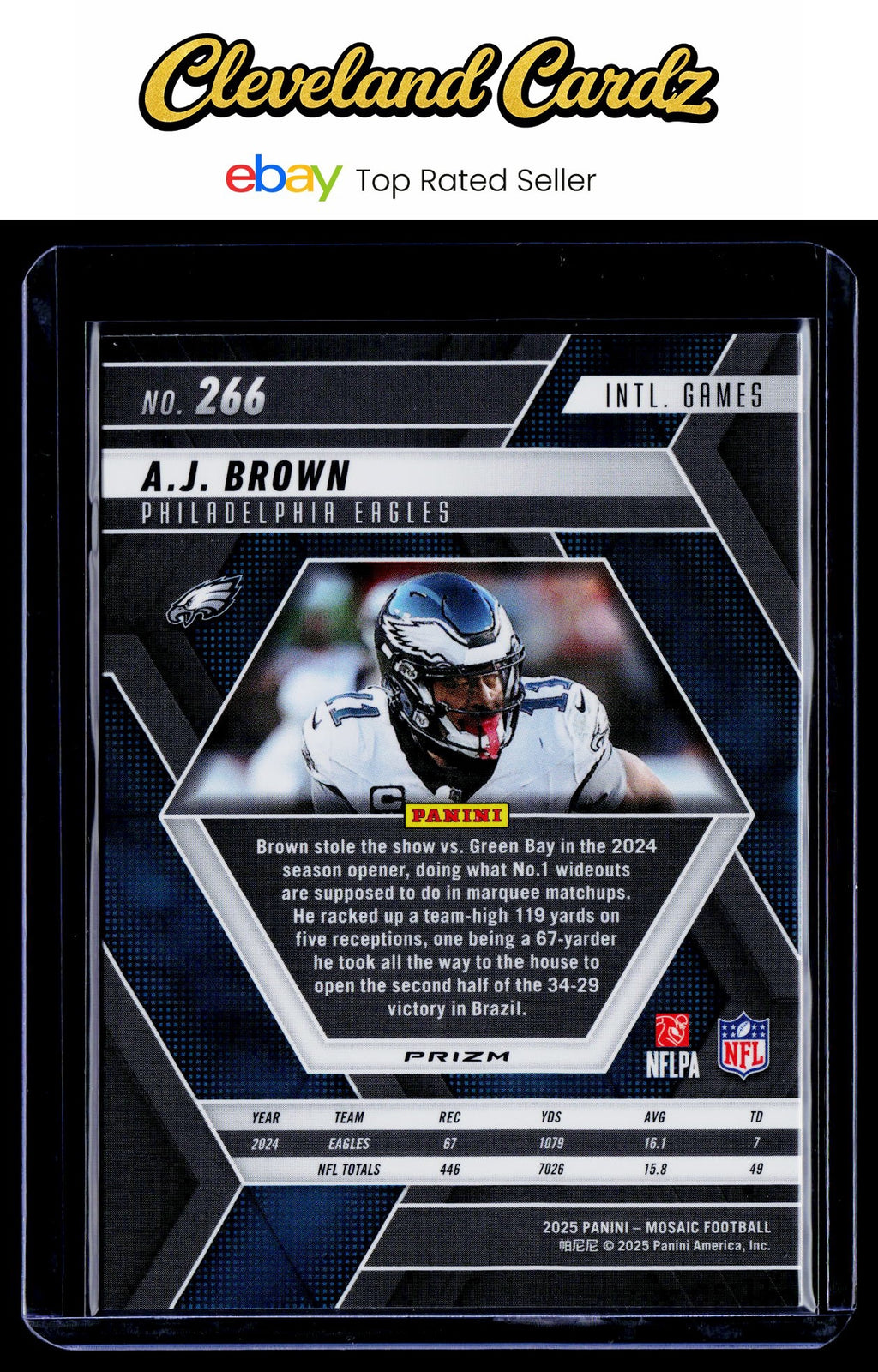 2025 Panini Mosaic #266 A.J. Brown Mosaic Reactive Blue