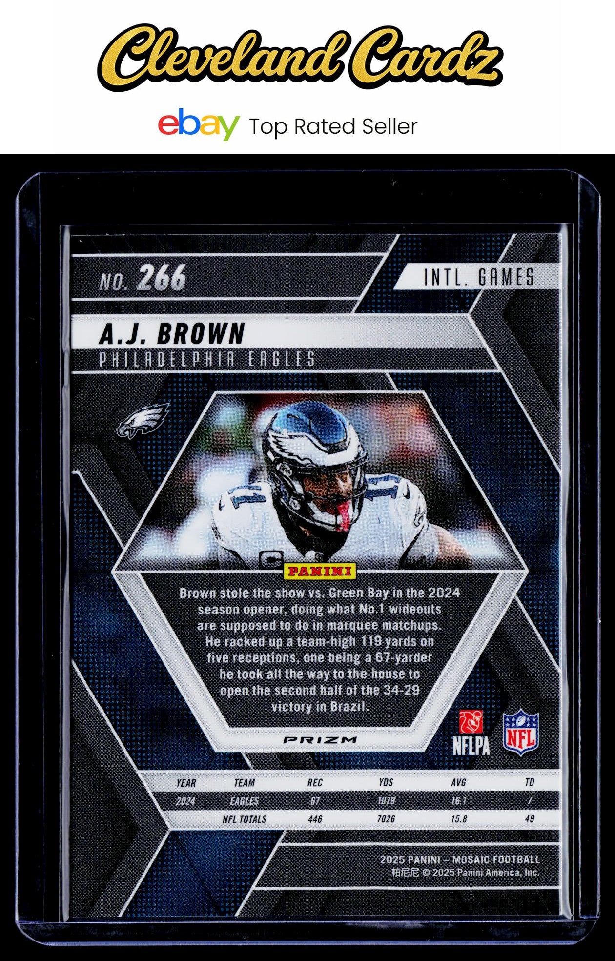 2025 Panini Mosaic #266 A.J. Brown Mosaic Reactive Blue