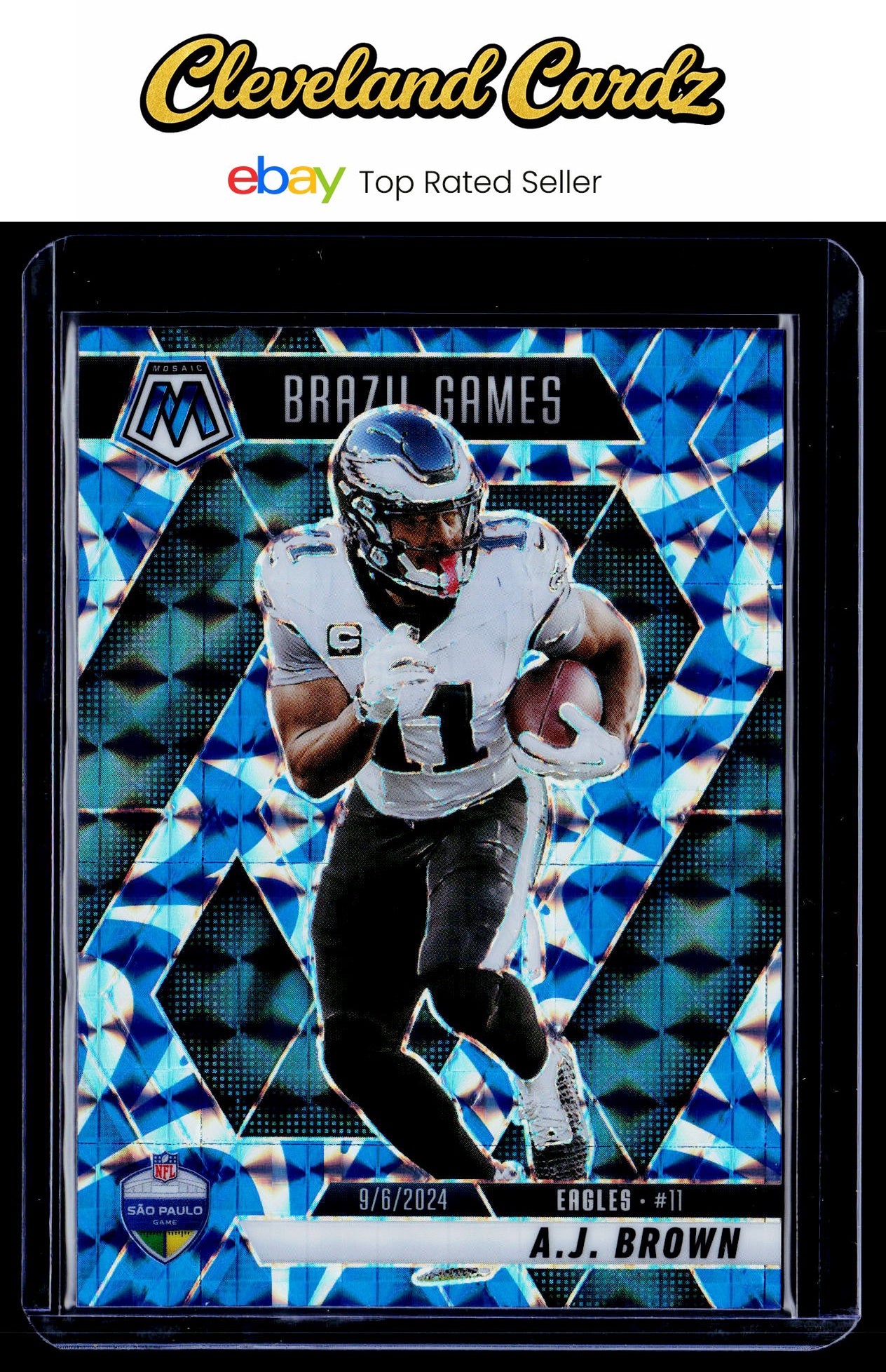 2025 Panini Mosaic #266 A.J. Brown Mosaic Reactive Blue