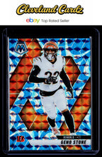 2025 Panini Mosaic #186 Geno Stone Mosaic Reactive Blue